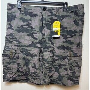 NEW Stanley Cargo Shorts Mens 42 Camo Ripstop Workwear Casual NWT